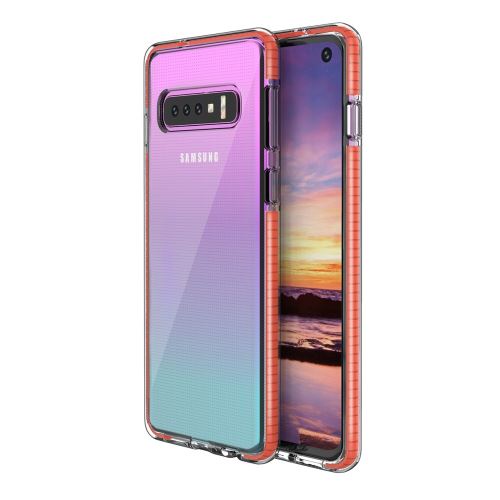 Coque en TPU Hybride bicolore résistant aux chocs orange pour votre Samsung Galaxy S10