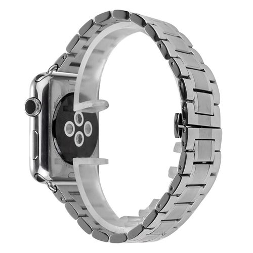 Bracelet en métal acier inoxydable remplacer une partie argent pour votre Apple Watch Series 3/2/1 42mm
