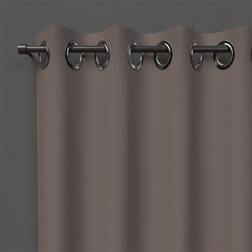 Rideau occultant à oeillets - 135 x 250 cm - Marron