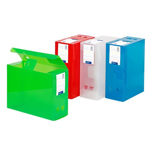 Viquel Lot de 4 boites de classement et archivage en plastique grande capacité Multicolore