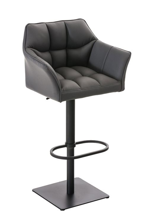 CLP Tabouret de bar Damaso en similicuir , Gris/Noir
