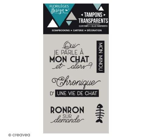 Tampons clear Florilèges Design - Une vie de chat - 5 pcs