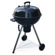 sweeek Barbecue charbon de bois Ø57cm - Georges - Noir émaillé barbecue avec aérateurs émaillé fumoir récupérateur de cendres