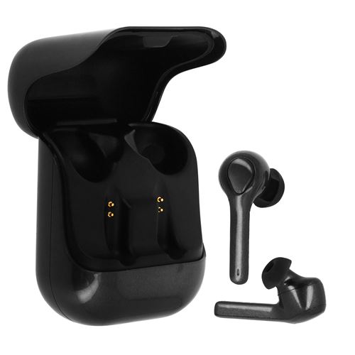 Écouteurs Bluetooth Sans Fil Boîtier de Rangement et Charge Bouton Tactile Noir