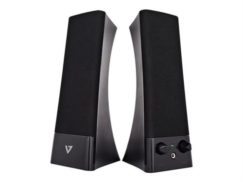V7 SP2500 - Luidsprekers - voor PC - USB - 10 Watt (Totaal) - zwart