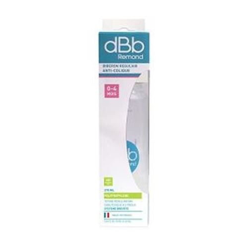 DBB REMOND Biberon Polypropylene Clear 270 Ml Regul'air Tétine Non Caoutchouc - System Blanc - S/Bte