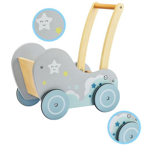 30 Sur Mamabrum Chariot De Marche Bebe Pousse Pousse Caddie Pour Enfant En Bois Trotteur 26 X 30 X 39 Cm Roues Caoutchouc Antiderapantes Jeux Interieur Exterieur Ce Jouets A Tirer Ou A Pousser En Bois Achat Prix Fnac