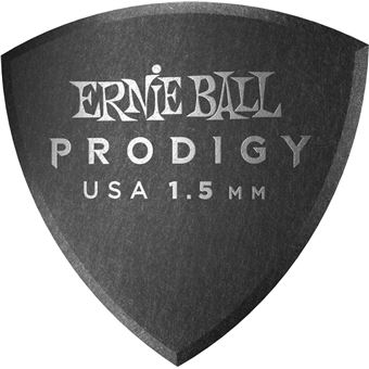 Ernie Ball Prodigy Sachet de 6 Noir Bouclier Large 1,5Mm Médiators - 1