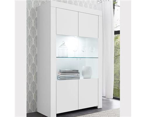 Vaisselier 110 cm design blanc laqué AGATHE