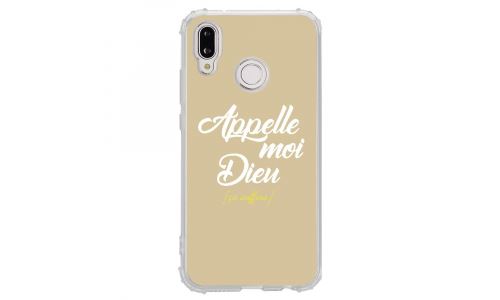 Coque souple pour Huawei P20 Lite avec impression Motifs Appelle moi Dieu taupe