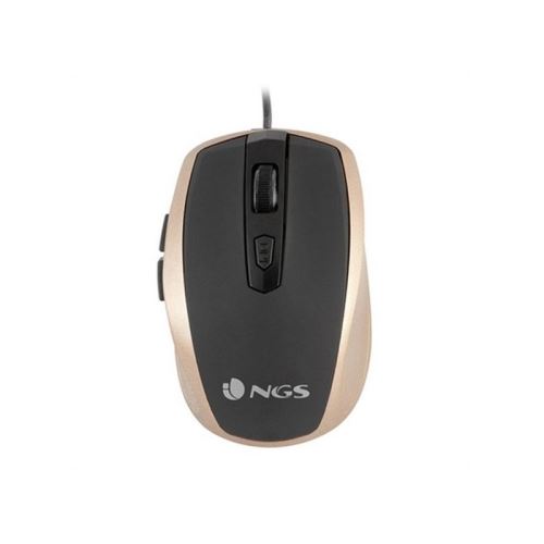 NGS - Souris - pour droitiers - optique - 6 boutons - filaire - USB - or