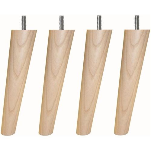 Jeu De Pieds Fuseau Ronds Incline En Bois O 5 Cm - H 19,5 - Lot De 4