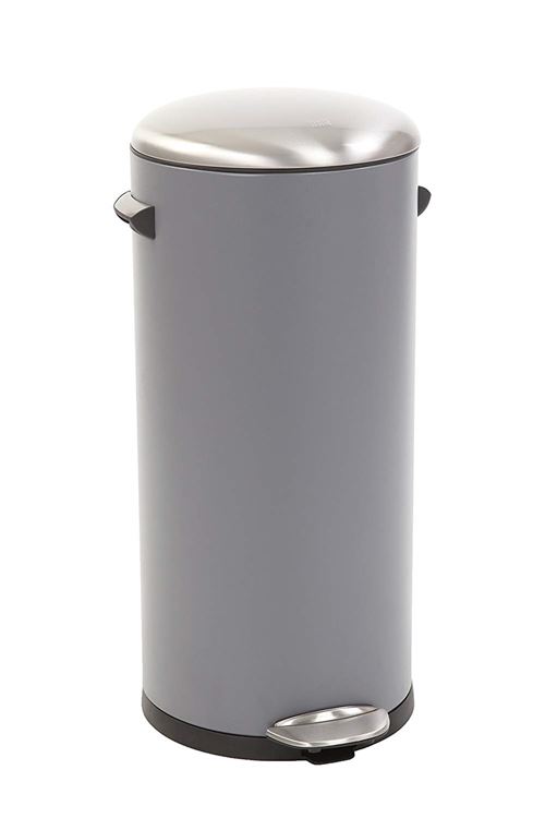 EKO Belle Deluxe Poubelle à Pédale Métal Gris 38 x 33,8 x 66 cm 30 litres
