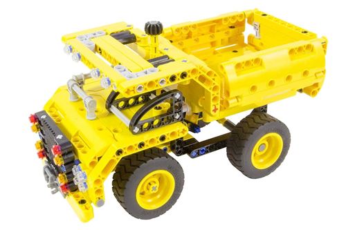 Teknotoys - 85000051 - Jeux de Construction Active Bricks 2 en 1 - Camion Benne & Avion