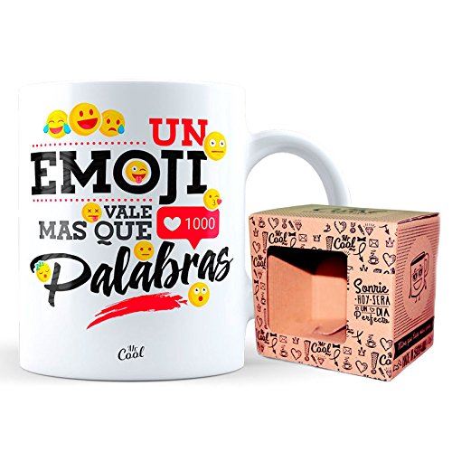 Mr Cool co-t170 Tasse céramique 33 Cl dans une boîte cadeau avec inscription 'un visage Vale Mas Que 1000 mots'