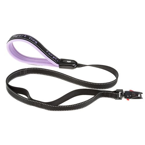 Ferplast Laisse pour chiens en nylon SPORT DOG MATIC G25/120, innovant mousqueton avec mécanisme magnétique, rembourrage souple, coutures réflechissantes, 25 mm x L 120 cm lilas