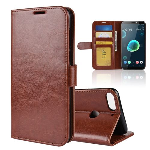 Etui en PU marron pour votre HTC Desire 12+ /Desire 12 Plus