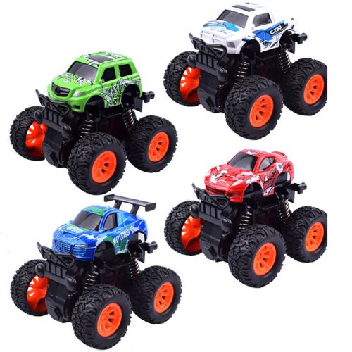 4pc Mini véhicule Pull Back Voitures avec Big Wheel Tire Creative Gifts for Enfants B