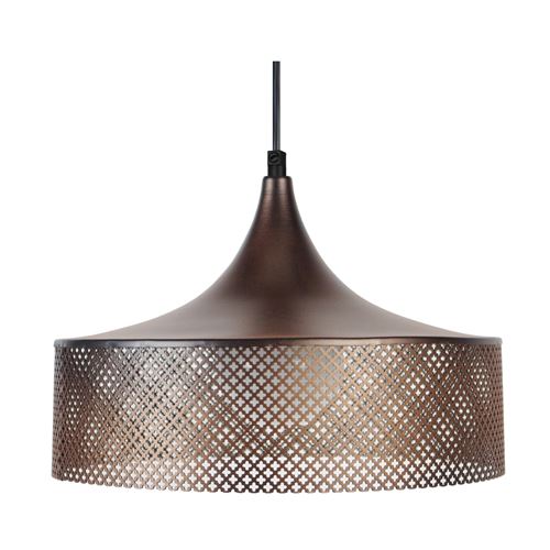 Cone suedois gaine suspension acier 31x31x90 cm bronze
