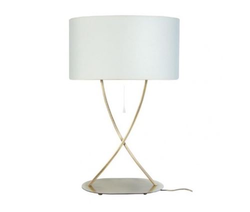 Elegance lampe a poser acier carre 40x40x65 cm - creme