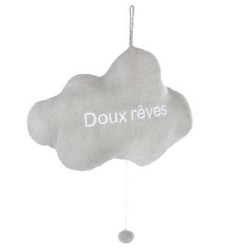 Paris Prix Gris Atmosphera For Kids - Coussin Déco Musical Nuage 30Cm
