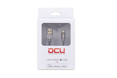 Cable+renforc%C3%A9+Lightning+1m+-+Gris