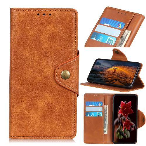 Etui en PU avec support marron pour OnePlus 7T Pro