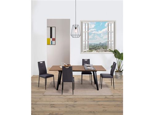 BOBOCHIC Table extensible 140 à 200 cm BOGOTA Noyer et noir Chêne