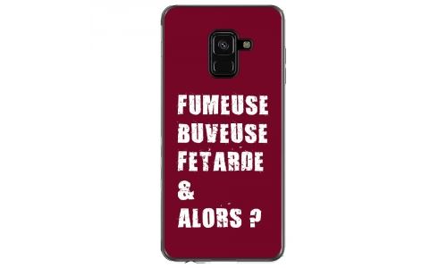 Coque souple pour Samsung Galaxy A8 2018 avec impression Motifs fumeuse et alors bordeau