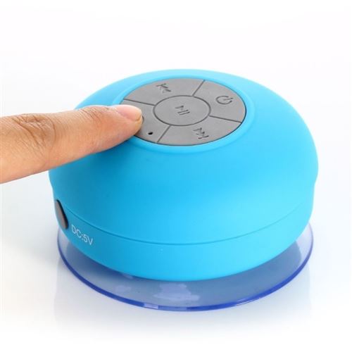 Enceinte sans fil CABLING ® enceinte de douche sans fil , ventouse,  microphone intégré - bleu