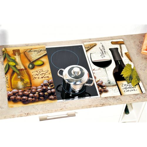 Planche à découper en verre - Couvre plaques - Lot de 2 - Italie