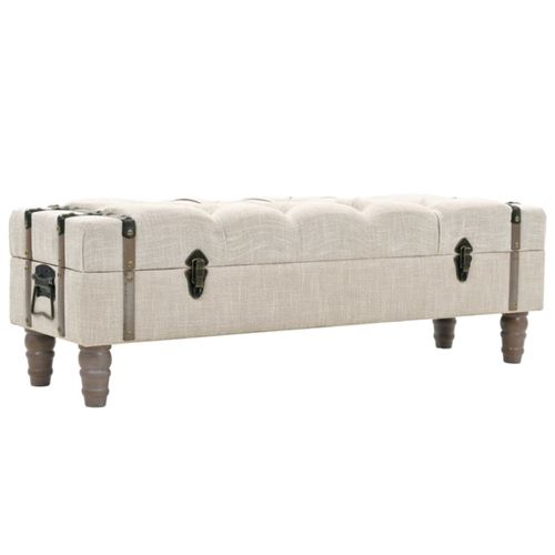 vidaXL Opslagbank 111x34x37 cm massief hout en staal