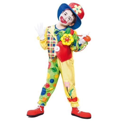 Déguisement clown enfant 2-4 ans (combinaison, chapeau)