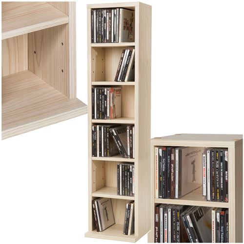 TecTake Range CD 6 niches 102 CD - marron hêtre