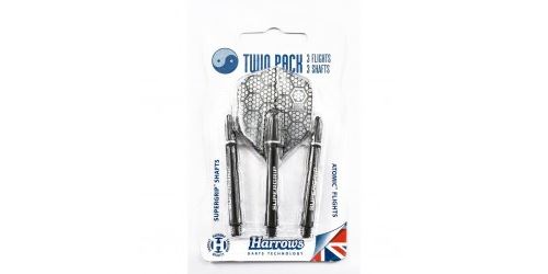 HARROWS Atomic Twin Pack de rechange pour fl&eacute;chettes Noir argent