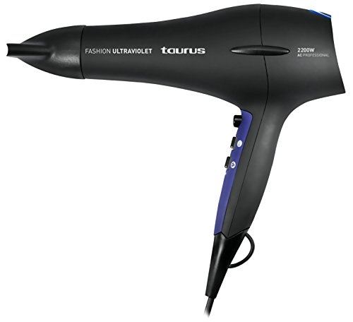 Taurus fashion ultraviolet - sèche cheveux de voyage (2200 w, 2 vitesses, 3 températures) couleur noir et violet
