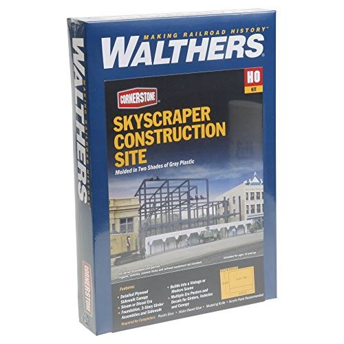 Walthers, Inc. Skyscraper Construction Site Kit, 8-58 X 10-916 X 5-34 21.9 X 26.8 X 14.6cm