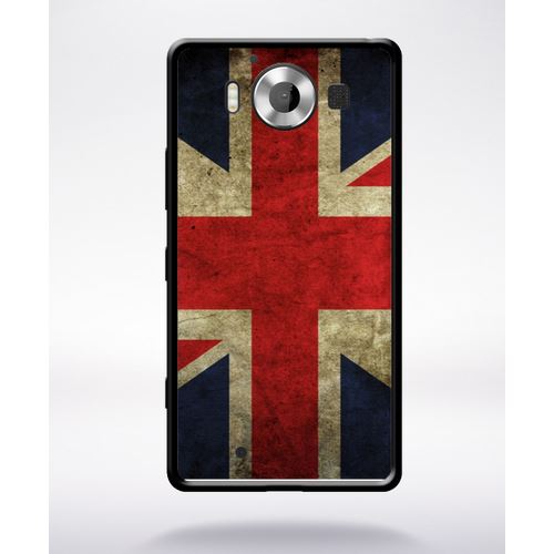 Coque Grande Bretagne Compatible Nokia Lumia 950 Bord Noir Silicone