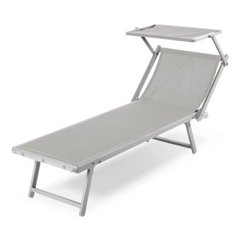 Bain De Soleil Pliant Avec Toit Pare Soleil En Aluminium Riccione T Gris Mobilier De Jardin Achat Prix Fnac