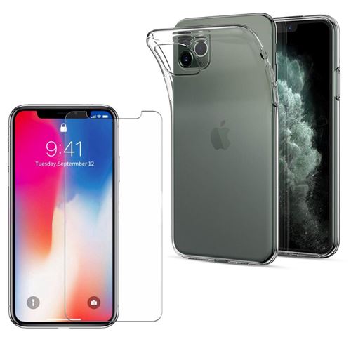 Coque pour Apple iPhone 11 PRO et Verre Trempe - Protection Silicone Souple Ultra Mince Film Vitre Protection Ecran [Phonillico®]