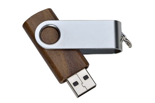 aricona 2 Go Clé USB Design Bois et Métal – Bois de Noyer – 2.0 mémoire flash avec porte-clés Key – Coole Memory Baguettes & Idéal publicitaires Objet