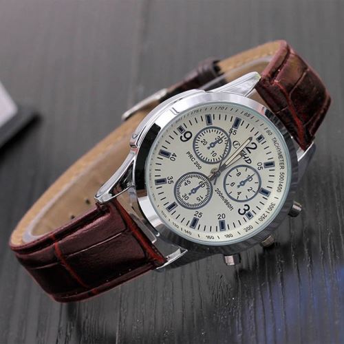 Montre Homme Quartz Brun+Blanc
