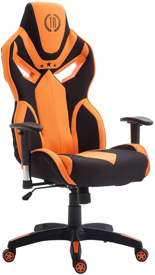 Fauteuil de bureau racing Fangio tissu , Noir / Orange