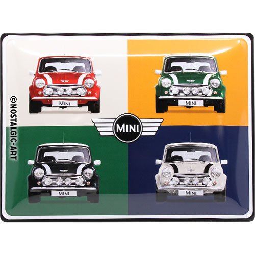 Nostalgic-Art 23254 Mini plaque 4 Cars Pop Rétro Plaque en tôle Vintage Décoration Murale – Métal – 30 x 40 cm 30 x 40 cm, multicolore, 30 x 40 x 0,2 