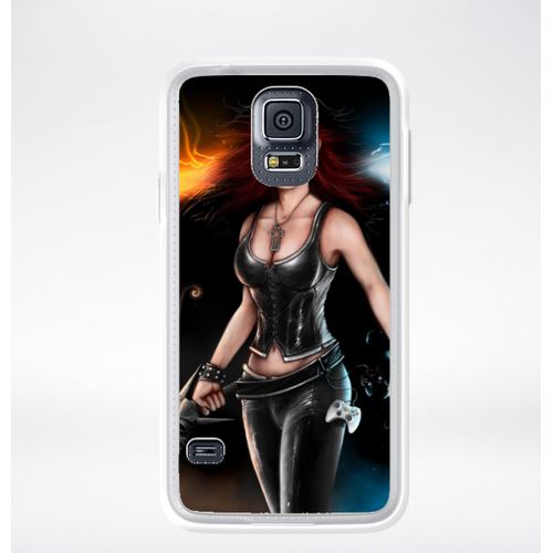 Coque Girl With Sword Compatible Samsung Galaxy S5 Transparent