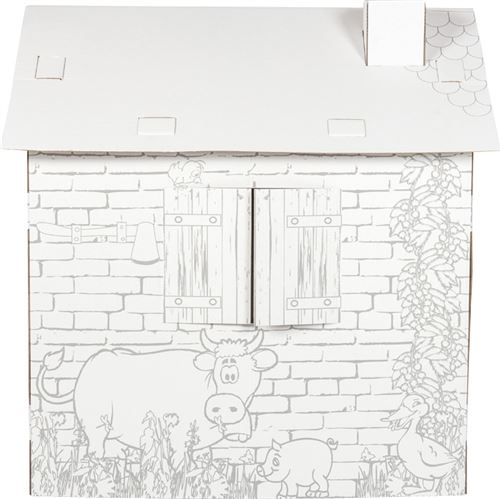 Belle Vous Maison en Carton à Colorier pour Enfants - 81 x 69,5 x 101 cm - Maison  Carton a Colorier, Peindre & Gribouiller d'Intérieur - Décorer et  Personnaliser la Cabane Carton : : Jouets