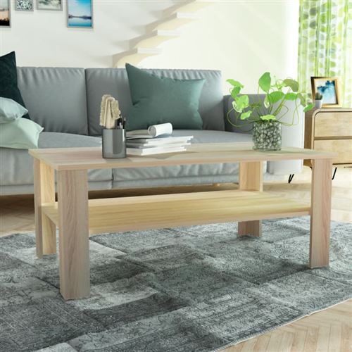 vidaXL Table basse en aggloméré 100 x 59 x 42 cm Chêne