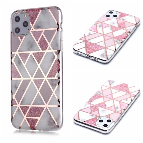 Coque en TPU motif marbre or rose imd blanc/rose pour votre Apple iPhone 11 Pro Max 6.5 pouces