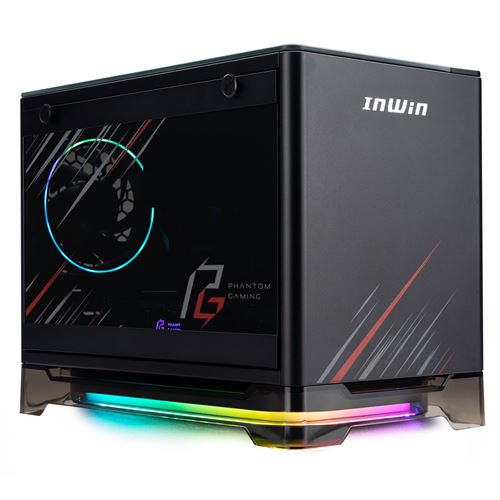 In Win A1 Plus Phantom Gaming Edition - Boîtier Mini Tour mini-ITX Rose avec alimentation 650W 80PLUS Gold, station de recharge par