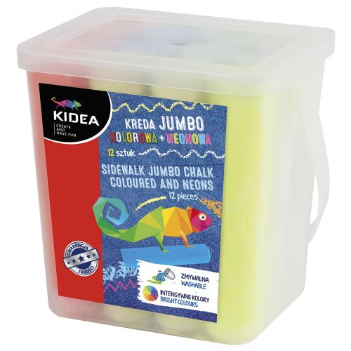 Kidea craie de pavage colorée 12 pièces